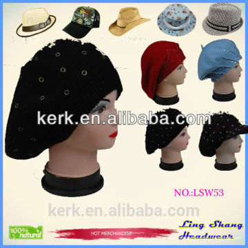 LSW53 Ningbo Lingshang Popular accept custom design mode d&#39;hiver tricoté chapeau beanie pour femme